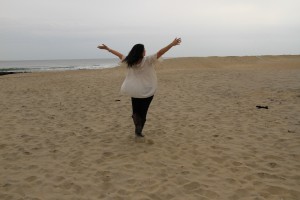 Twirling on the beach at Asbury Park NJ